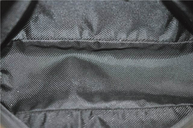 Authentic GUCCI Hand Bag Pouch Purse GG Canvas Leather 0391103 Black 6812D