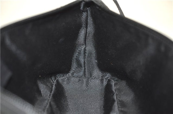 Authentic GUCCI Hand Bag Pouch Purse GG Canvas Leather 0391103 Black 6812D