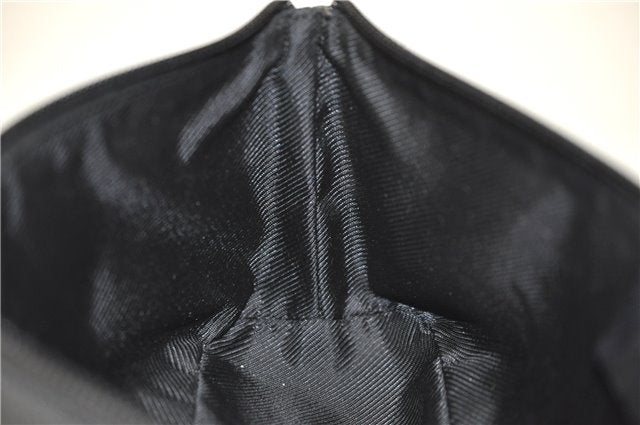 Authentic GUCCI Hand Bag Pouch Purse GG Canvas Leather 0391103 Black 6812D