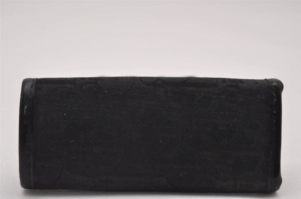 Authentic Christian Dior Trotter 4 Hooks Key Case Canvas Leather Black 6814I