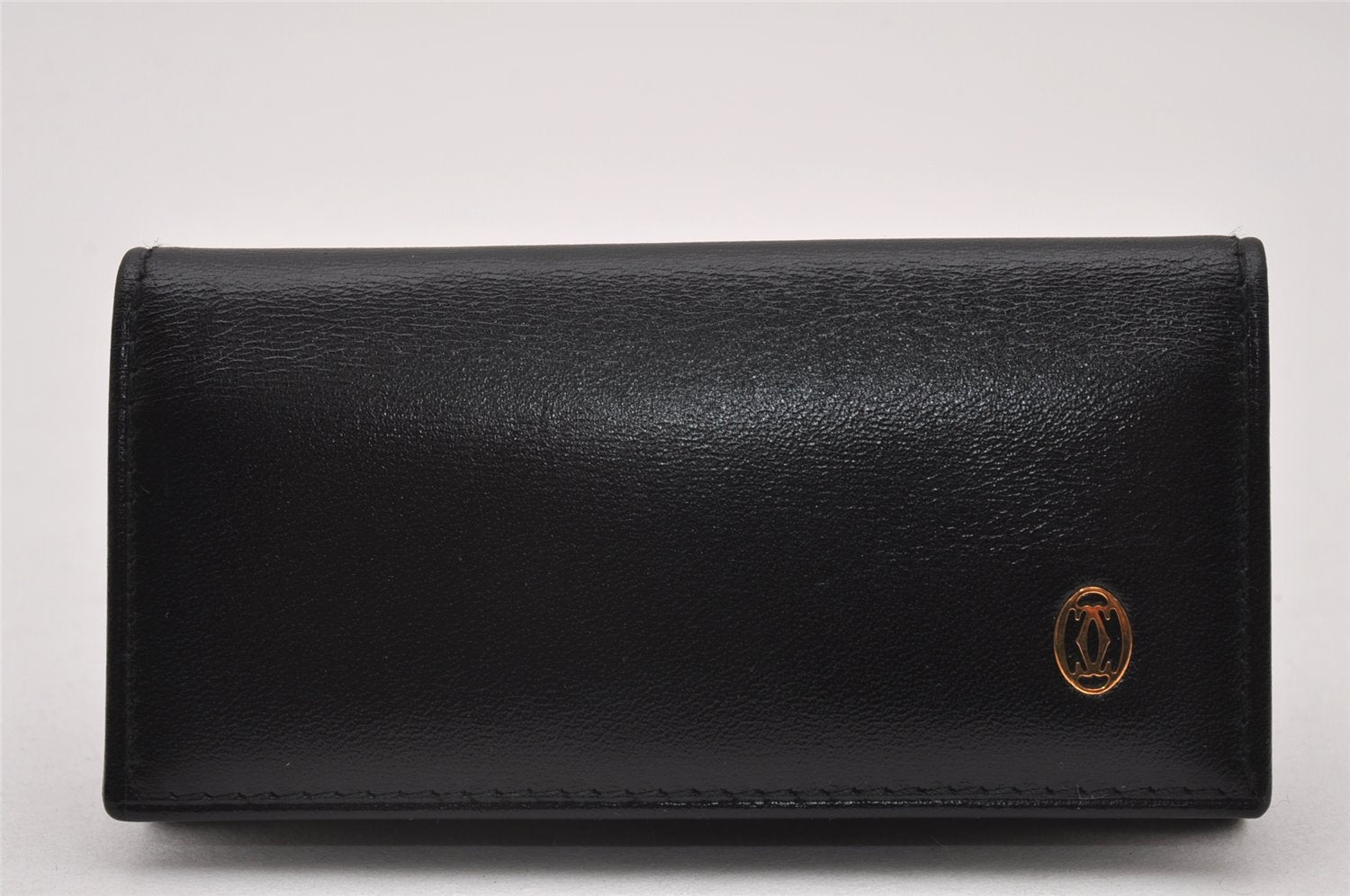 Authentic Cartier Must de Cartier 4 Hooks Key Case Purse Leather Black 6815I