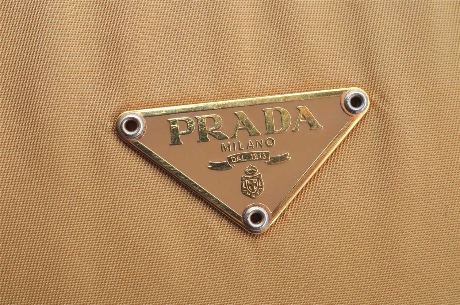 Authentic PRADA Nylon Tessuto Leather Shoulder Hand Bag Purse Beige 6816I