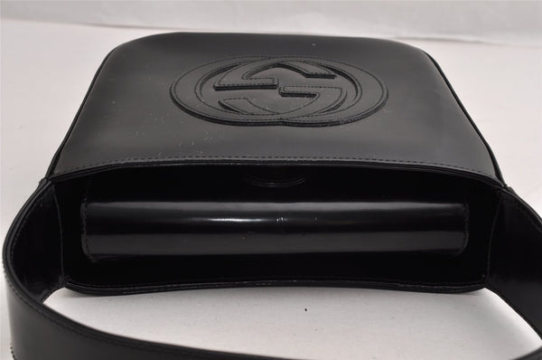 Authentic GUCCI SOHO Vintage Shoulder Hand Bag Purse Enamel Black Junk 6817I