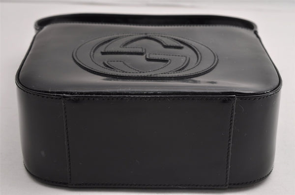 Authentic GUCCI SOHO Vintage Shoulder Hand Bag Purse Enamel Black Junk 6817I