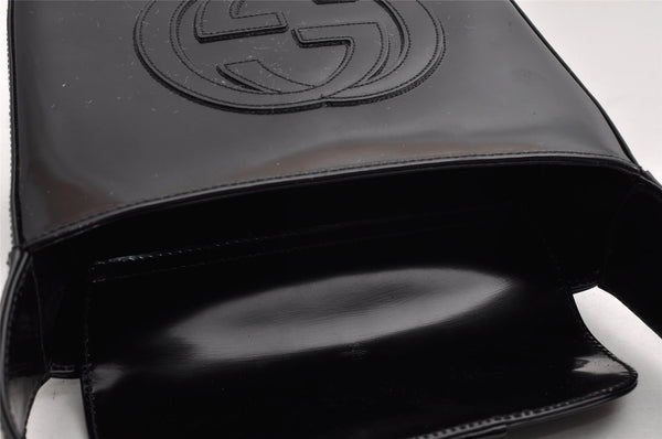 Authentic GUCCI SOHO Vintage Shoulder Hand Bag Purse Enamel Black Junk 6817I