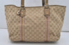 Authentic GUCCI Sherry Line Tote Bag GG Canvas Leather 139260 Beige 6818I