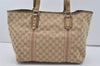 Authentic GUCCI Sherry Line Tote Bag GG Canvas Leather 139260 Beige 6818I