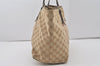 Authentic GUCCI Sherry Line Tote Bag GG Canvas Leather 139260 Beige 6818I