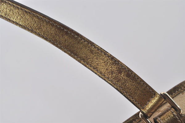 Authentic GUCCI Sherry Line Tote Bag GG Canvas Leather 139260 Beige 6818I