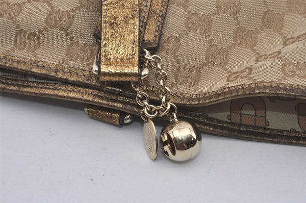 Authentic GUCCI Sherry Line Tote Bag GG Canvas Leather 139260 Beige 6818I