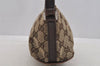 Auth GUCCI Web Sherry Line Hand Bag Pouch GG Canvas Leather 141809 Brown 6819I