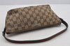 Auth GUCCI Web Sherry Line Hand Bag Pouch GG Canvas Leather 141809 Brown 6819I