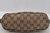 Auth GUCCI Web Sherry Line Hand Bag Pouch GG Canvas Leather 141809 Brown 6819I