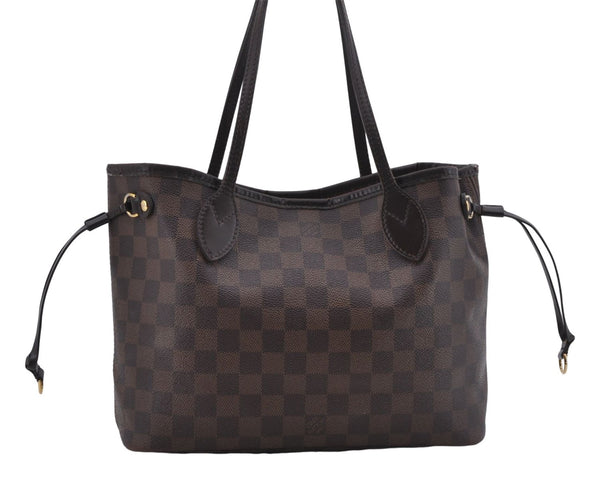 Authentic Louis Vuitton Damier Neverfull PM Tote Bag N51109 LV 6820D