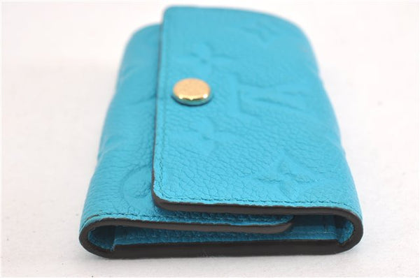 Auth Louis Vuitton Monogram Empreinte Multicles 6 Key Case M81566 Blue LV 6821F