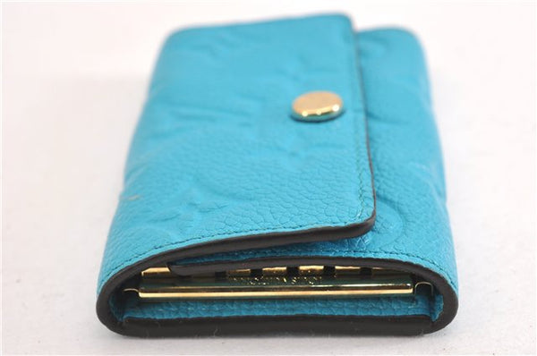 Auth Louis Vuitton Monogram Empreinte Multicles 6 Key Case M81566 Blue LV 6821F