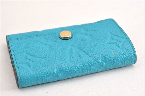 Auth Louis Vuitton Monogram Empreinte Multicles 6 Key Case M81566 Blue LV 6821F