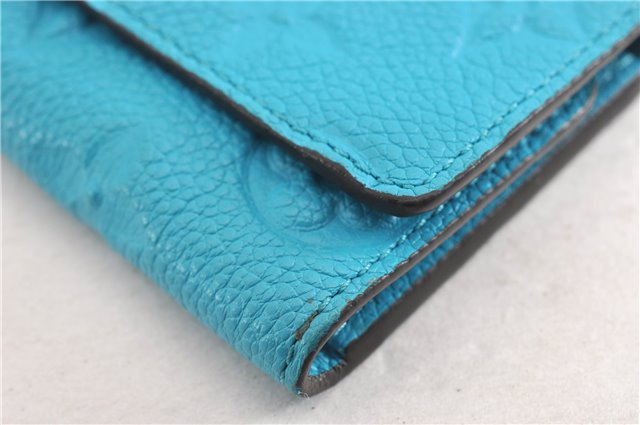 Auth Louis Vuitton Monogram Empreinte Multicles 6 Key Case M81566 Blue LV 6821F