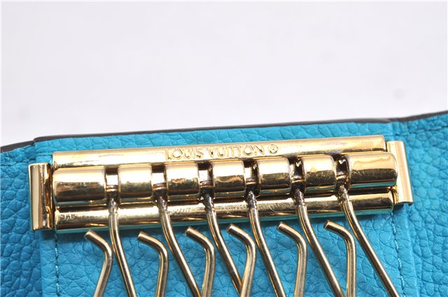 Auth Louis Vuitton Monogram Empreinte Multicles 6 Key Case M81566 Blue LV 6821F