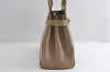 Authentic Salvatore Ferragamo Gancini Leather Shoulder Hand Bag Beige 6821I