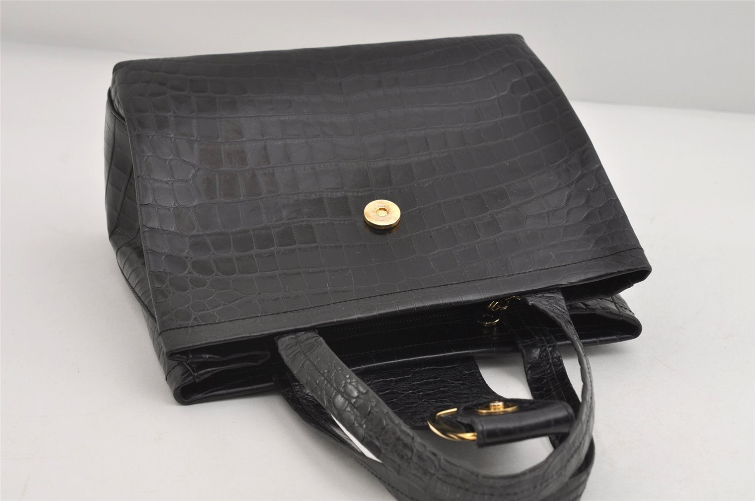 Authentic Salvatore Ferragamo Vara Leather 2Way Shoulder Hand Bag Black SF 6824I