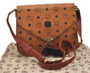 Authentic MCM Visetos Leather Vintage Shoulder Cross Body Bag Purse Brown 6825I