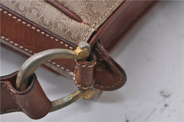 Authentic CELINE Macadam Blason Shoulder Cross Body Bag PVC Leather Beige 6826D