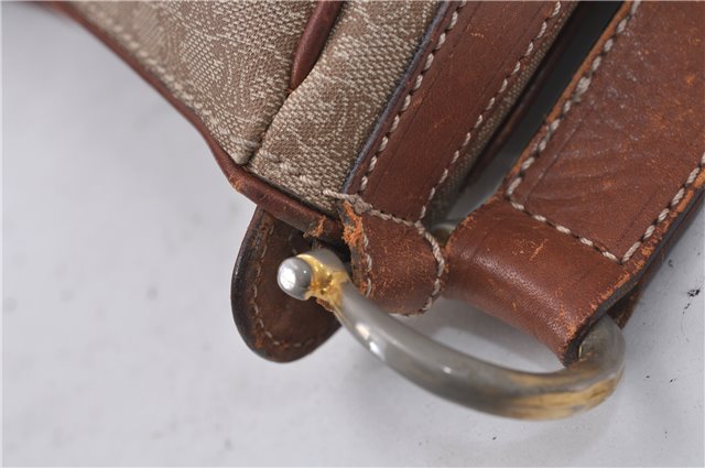 Authentic CELINE Macadam Blason Shoulder Cross Body Bag PVC Leather Beige 6826D
