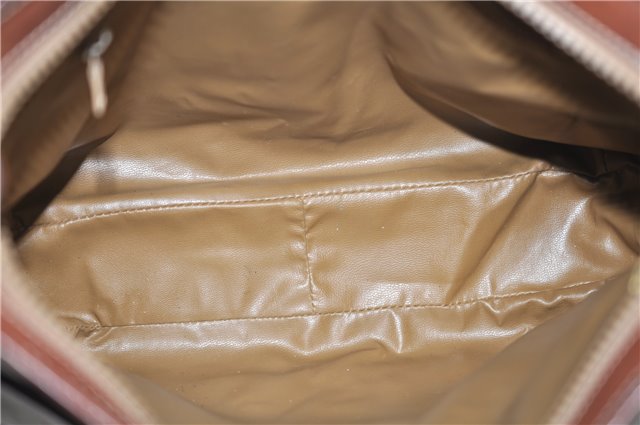 Authentic CELINE Macadam Blason Shoulder Cross Body Bag PVC Leather Beige 6826D