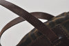 Authentic FENDI Zucca Folding Hand Tote Bag Purse Nylon Leather Brown 6828I
