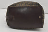 Authentic FENDI Zucca Folding Hand Tote Bag Purse Nylon Leather Brown 6828I