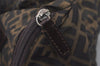 Authentic FENDI Zucca Folding Hand Tote Bag Purse Nylon Leather Brown 6828I