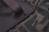 Authentic FENDI Zucca Folding Hand Tote Bag Purse Nylon Leather Brown 6828I