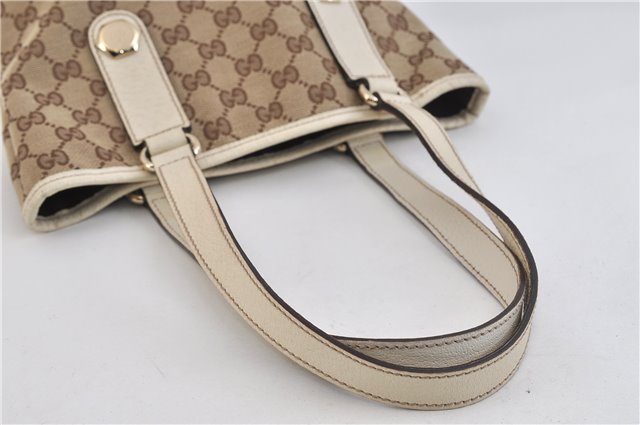 Authentic GUCCI Shoulder Tote Bag GG Canvas Leather 153361 Brown White 6829C