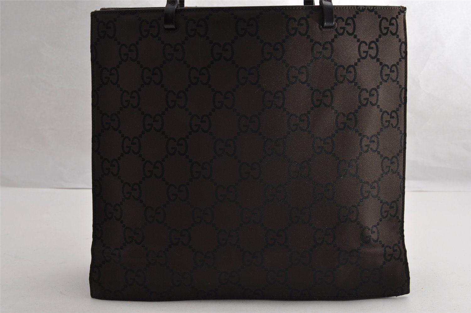 Authentic GUCCI Shoulder Hand Bag Purse GG Nylon Leather 0021021 Brown  6829I