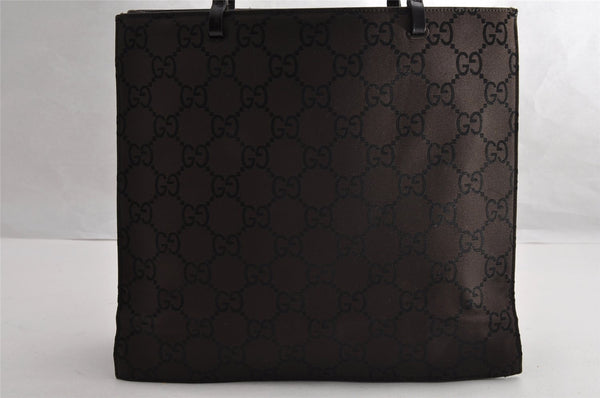 Authentic GUCCI Shoulder Hand Bag Purse GG Nylon Leather 0021021 Brown  6829I