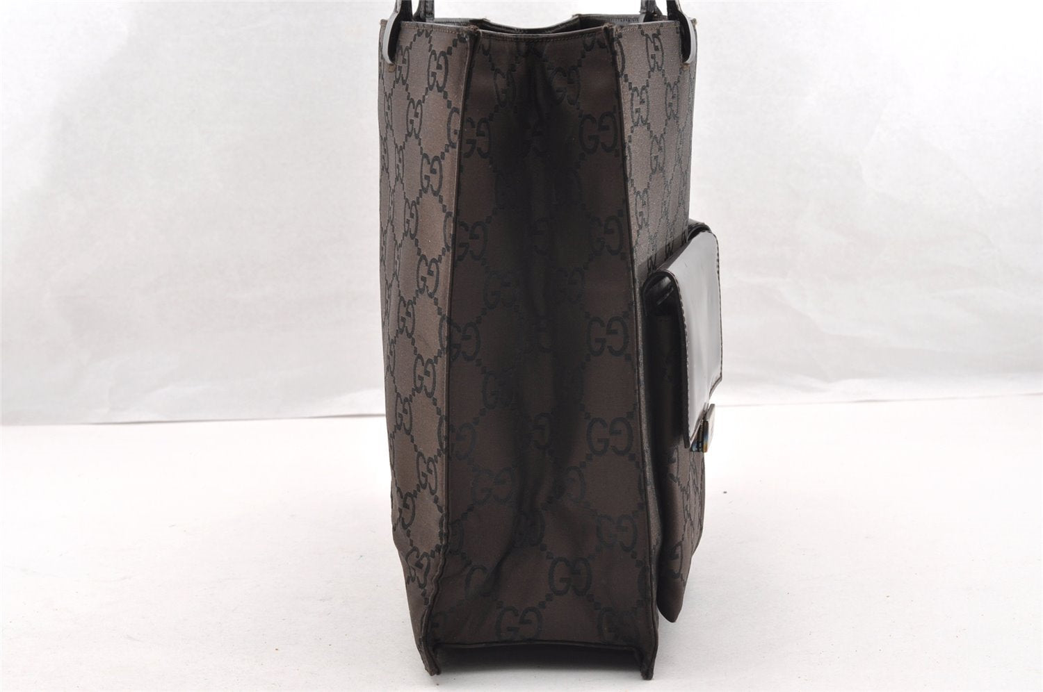 Authentic GUCCI Shoulder Hand Bag Purse GG Nylon Leather 0021021 Brown  6829I