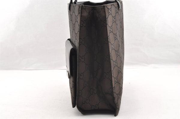 Authentic GUCCI Shoulder Hand Bag Purse GG Nylon Leather 0021021 Brown  6829I