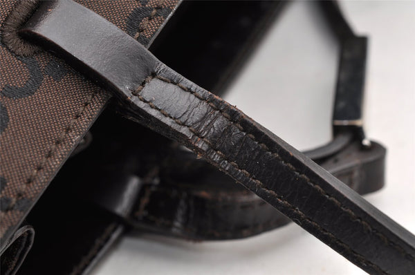 Authentic GUCCI Shoulder Hand Bag Purse GG Nylon Leather 0021021 Brown  6829I