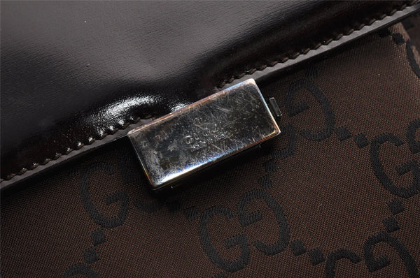 Authentic GUCCI Shoulder Hand Bag Purse GG Nylon Leather 0021021 Brown  6829I