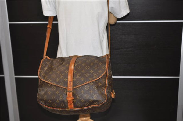 Auth LOUIS VUITTON Monogram Saumur 35 Shoulder Cross Body Bag M42254 LV 6830C