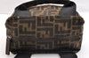 Authentic FENDI Zucca Vintage Hand Tote Bag Purse Nylon Leather Brown 6830I