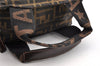 Authentic FENDI Zucca Vintage Hand Tote Bag Purse Nylon Leather Brown 6830I