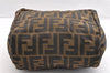 Authentic FENDI Zucca Vintage Hand Tote Bag Purse Nylon Leather Brown 6830I