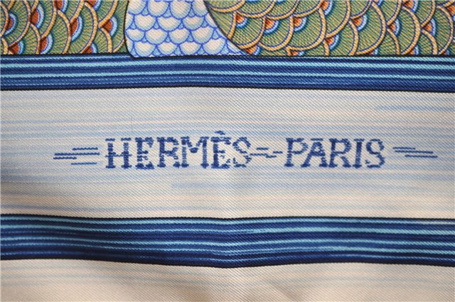 Authentic HERMES Carre 90 Scarf Duck Motif Silk White Box 6831D