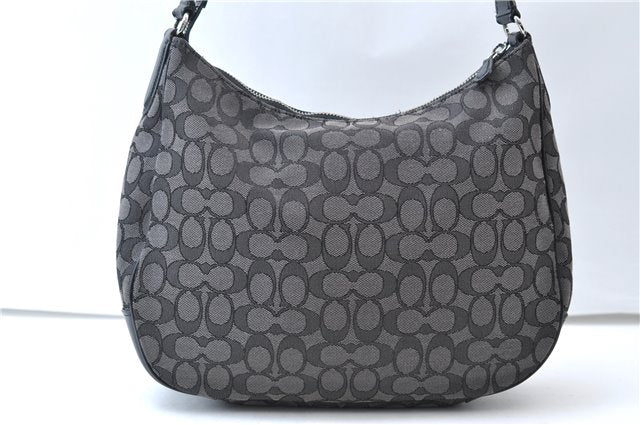 Authentic COACH Signature Shoulder Tote Bag Canvas Leather 29959 Black 6832E