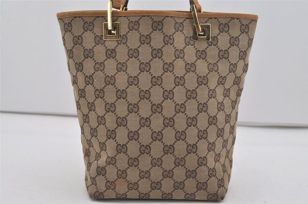 Authentic GUCCI Vintage Shoulder Tote Bag GG Canvas Leather 0021099 Brown 6832I
