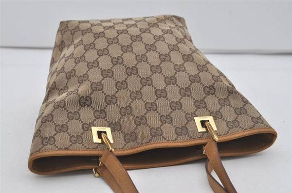 Authentic GUCCI Vintage Shoulder Tote Bag GG Canvas Leather 0021099 Brown 6832I