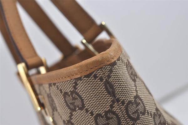 Authentic GUCCI Vintage Shoulder Tote Bag GG Canvas Leather 0021099 Brown 6832I