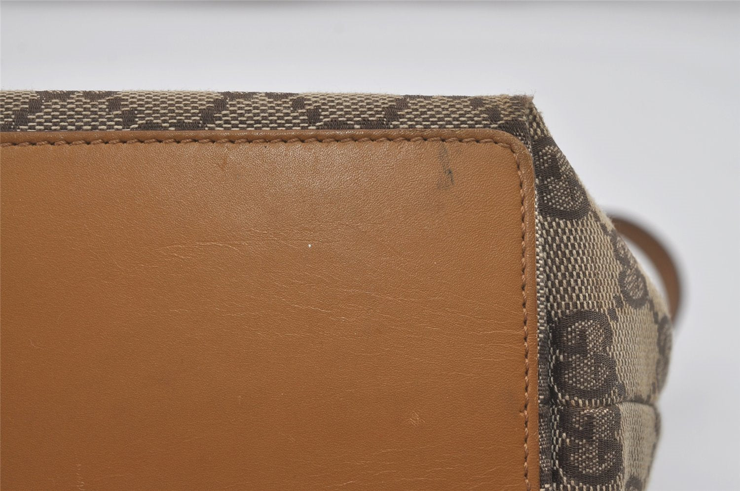 Authentic GUCCI Vintage Shoulder Tote Bag GG Canvas Leather 0021099 Brown 6832I